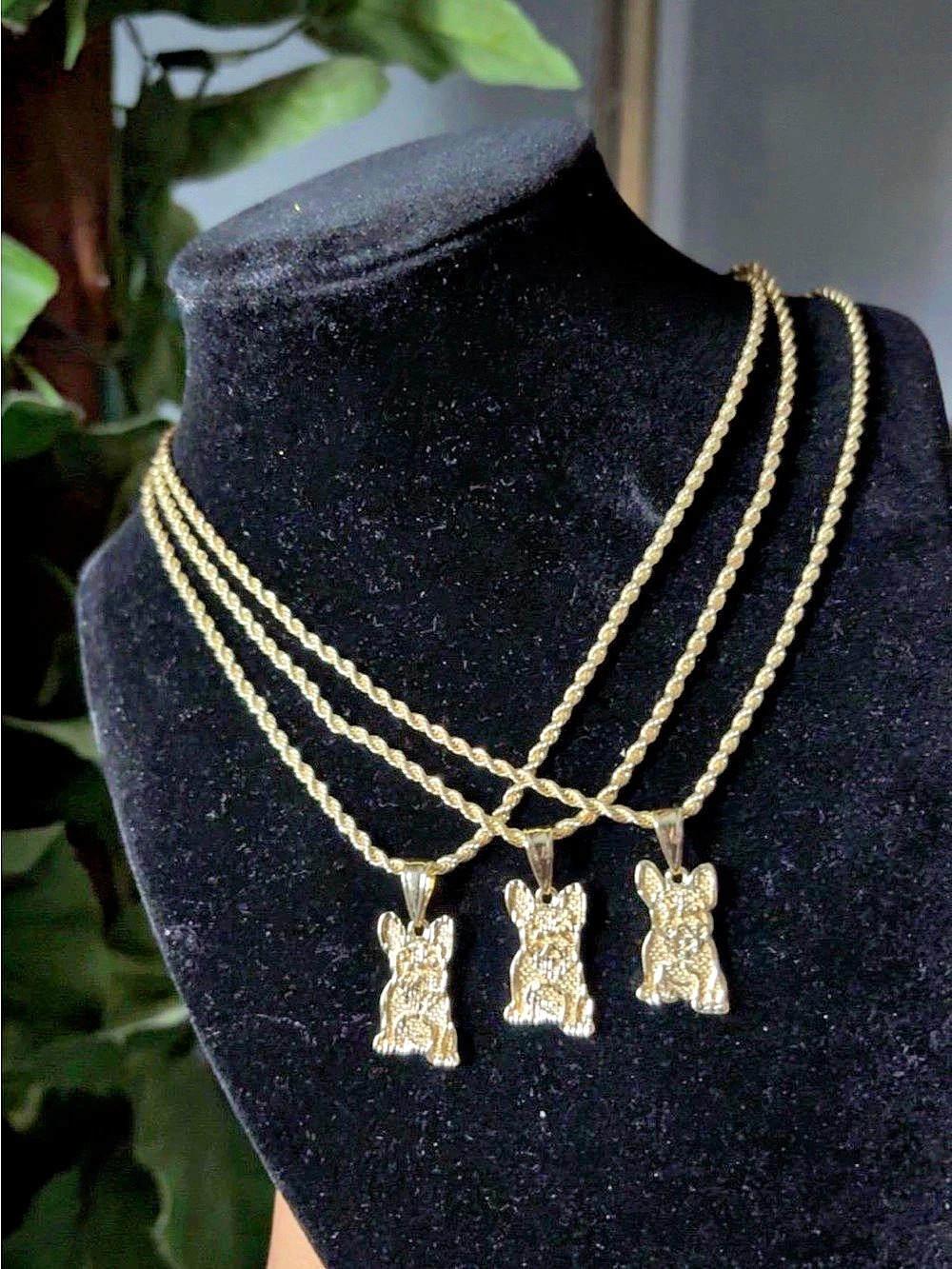 Gold-Tone Dog  Pendant Necklace Set